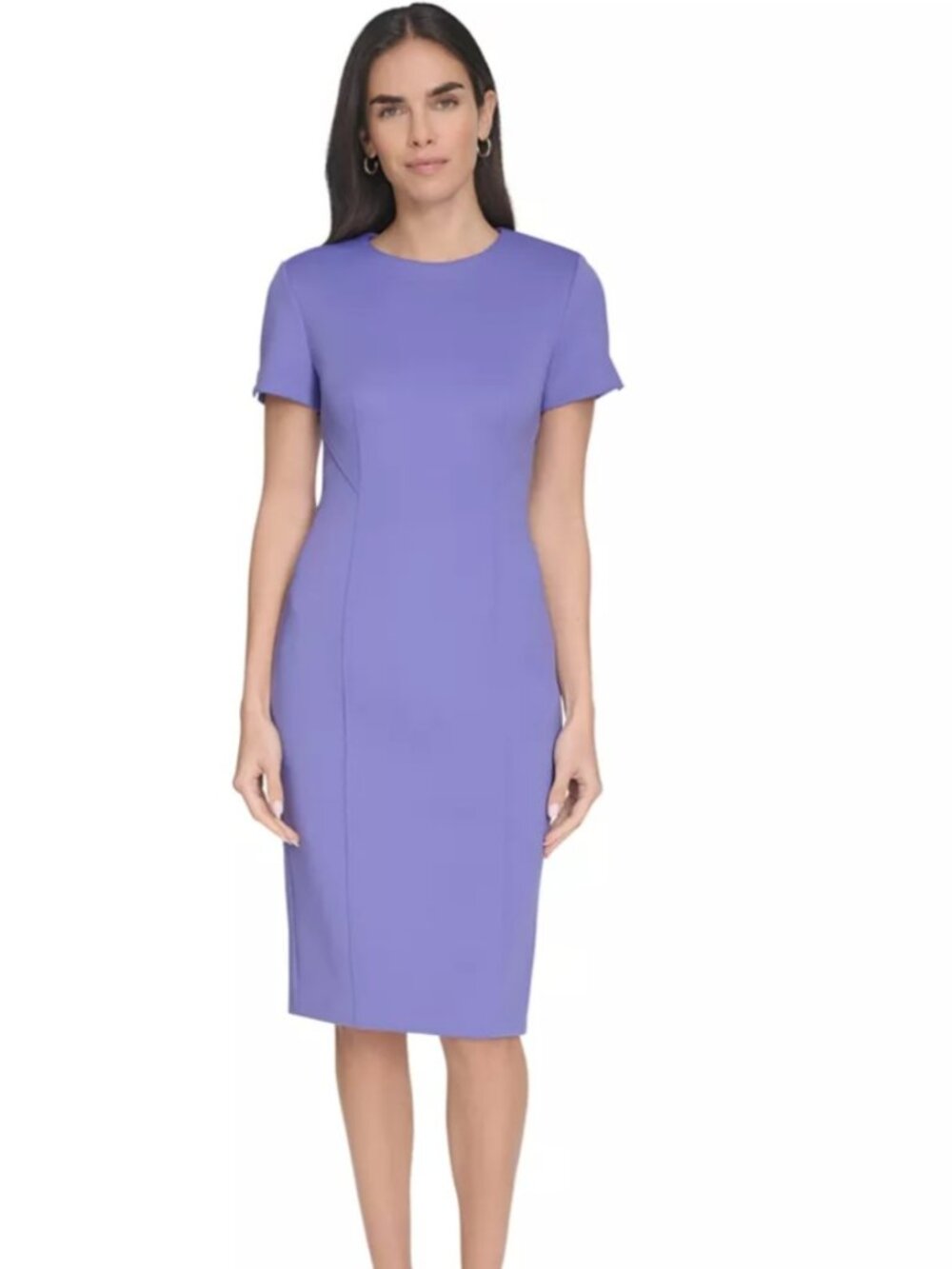 Calvin Klein Women's Midi Sheath Dress In Purple Size 2